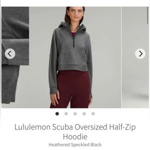 Lululemon Scuba Oversized Half-Zip Hoodie M/L in heathered speckled black